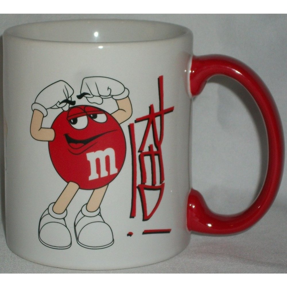 M&M Red Character Ceramic Coffee Mug M and M Hot Chocolate Candy Cider 2012 Gift